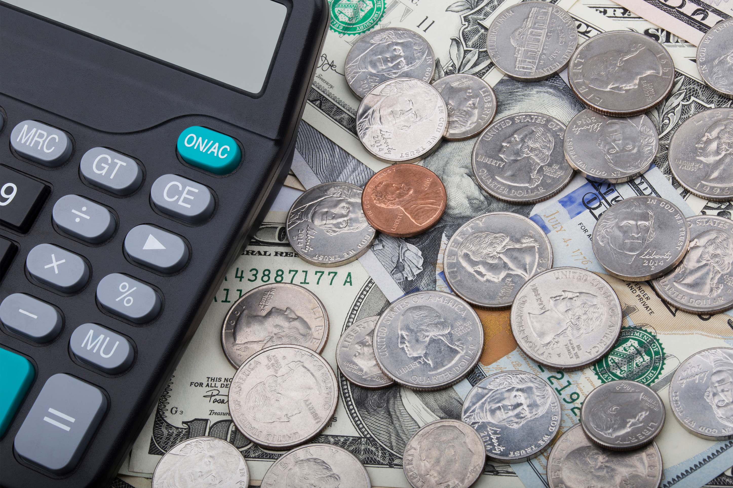 Calculator and some change. 