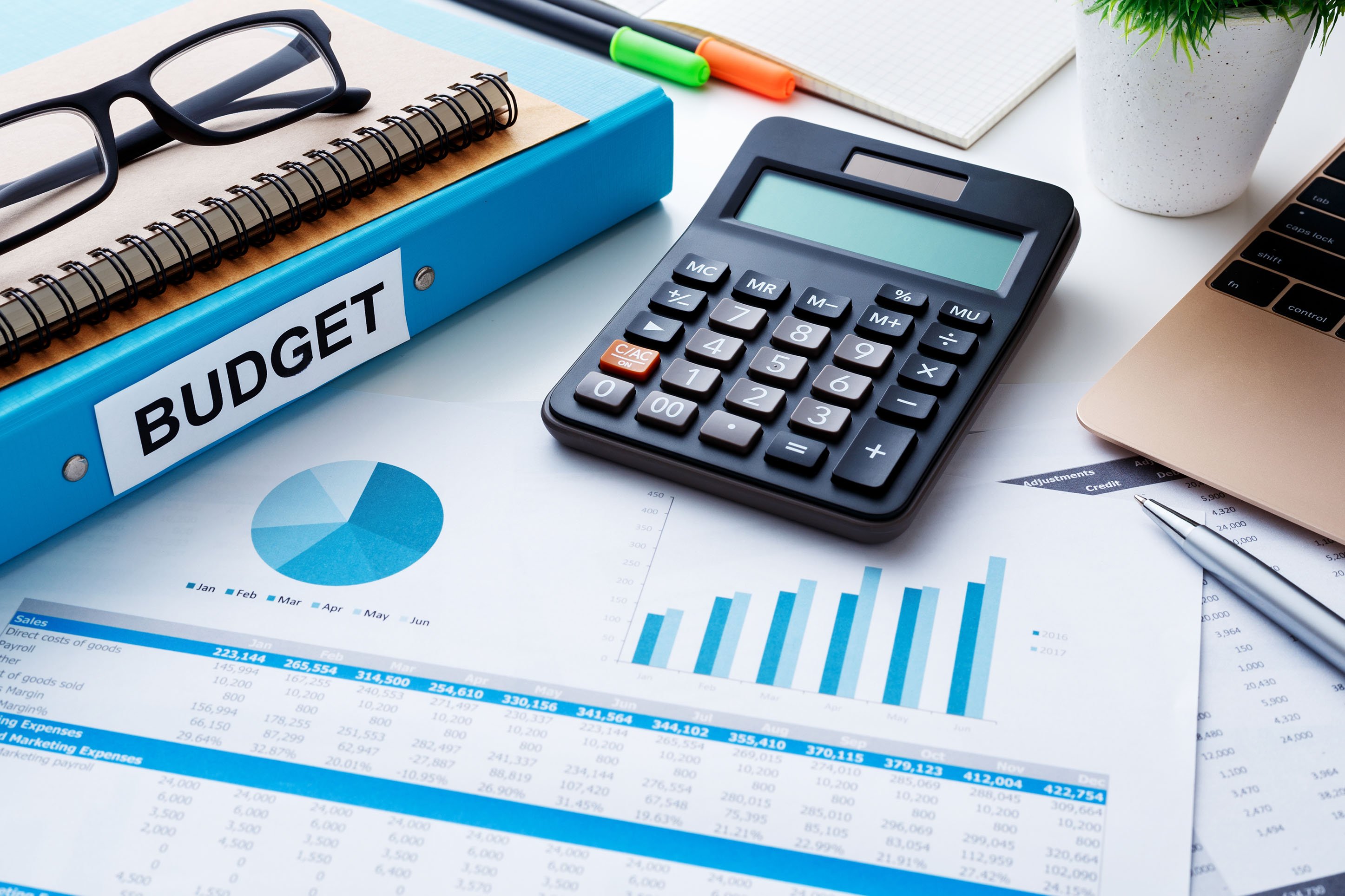 Budget book and calculator