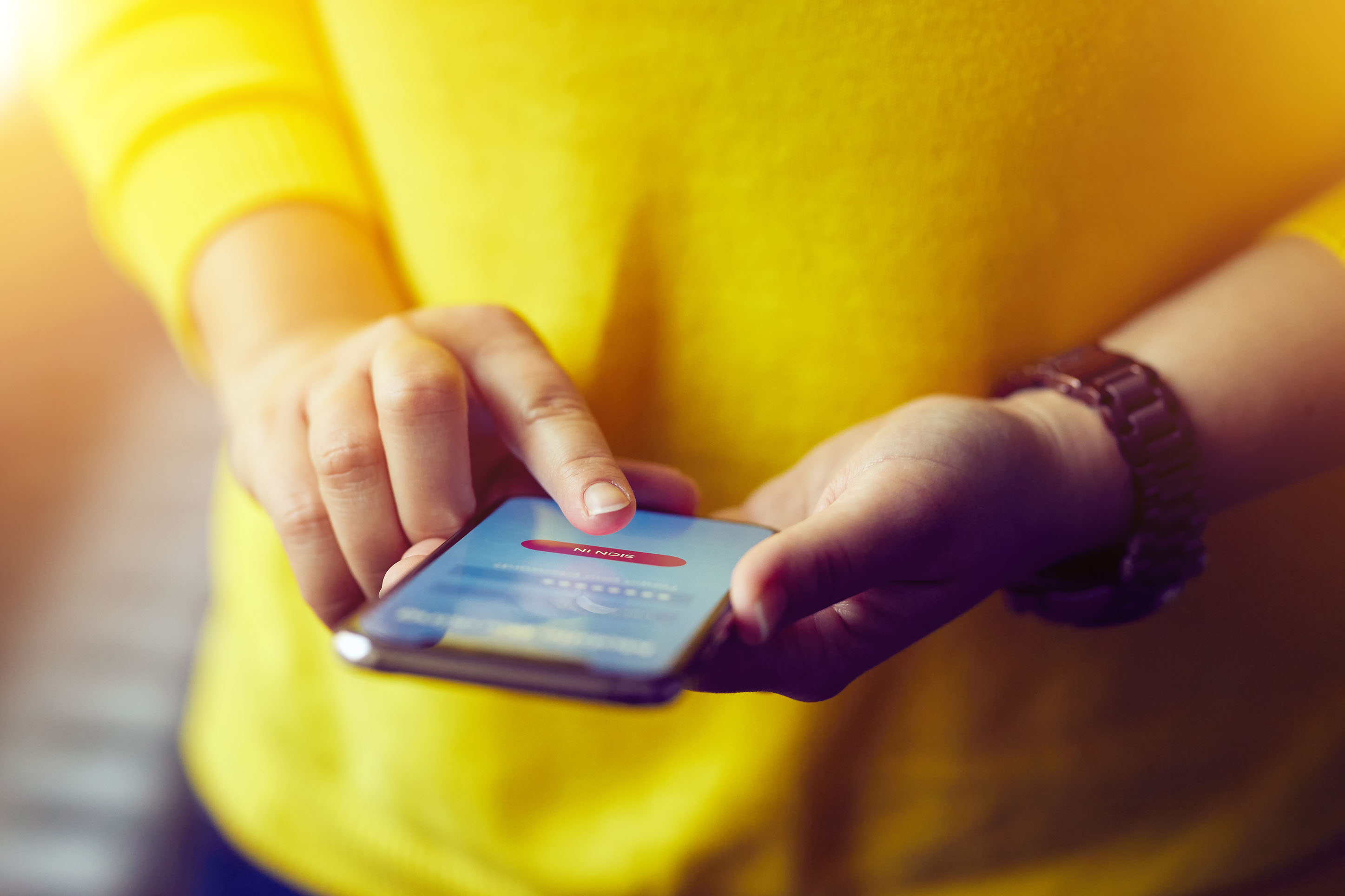 Photo of someone on a mobile app