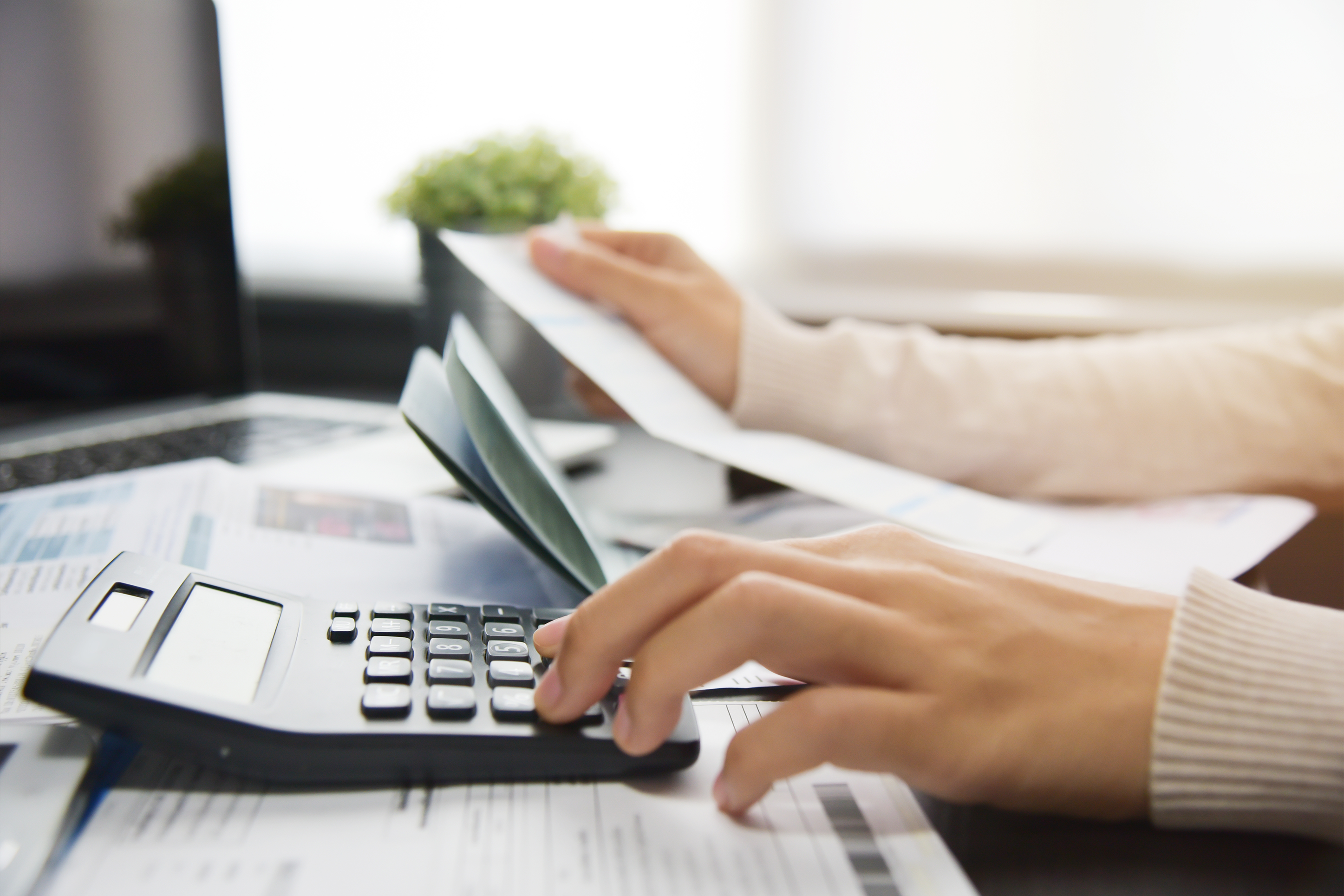Person working on budgeting. 