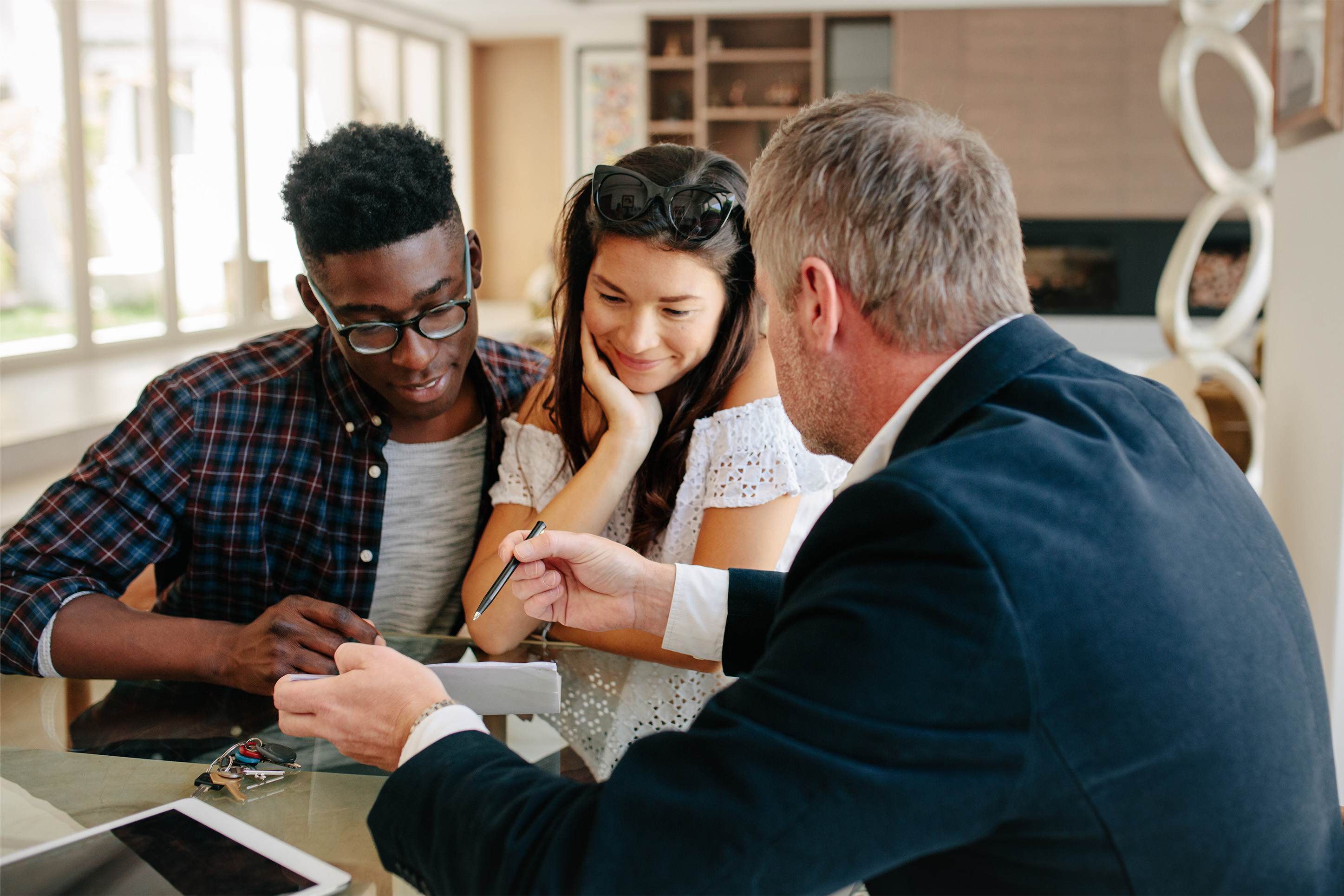 Couple meeting with a banker.