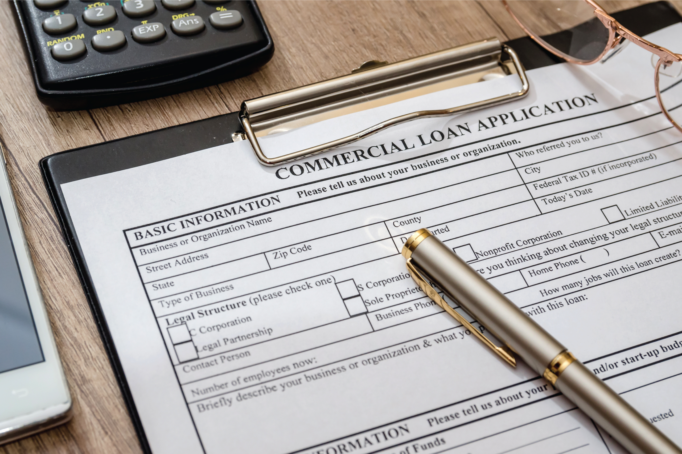 A business loan application form 