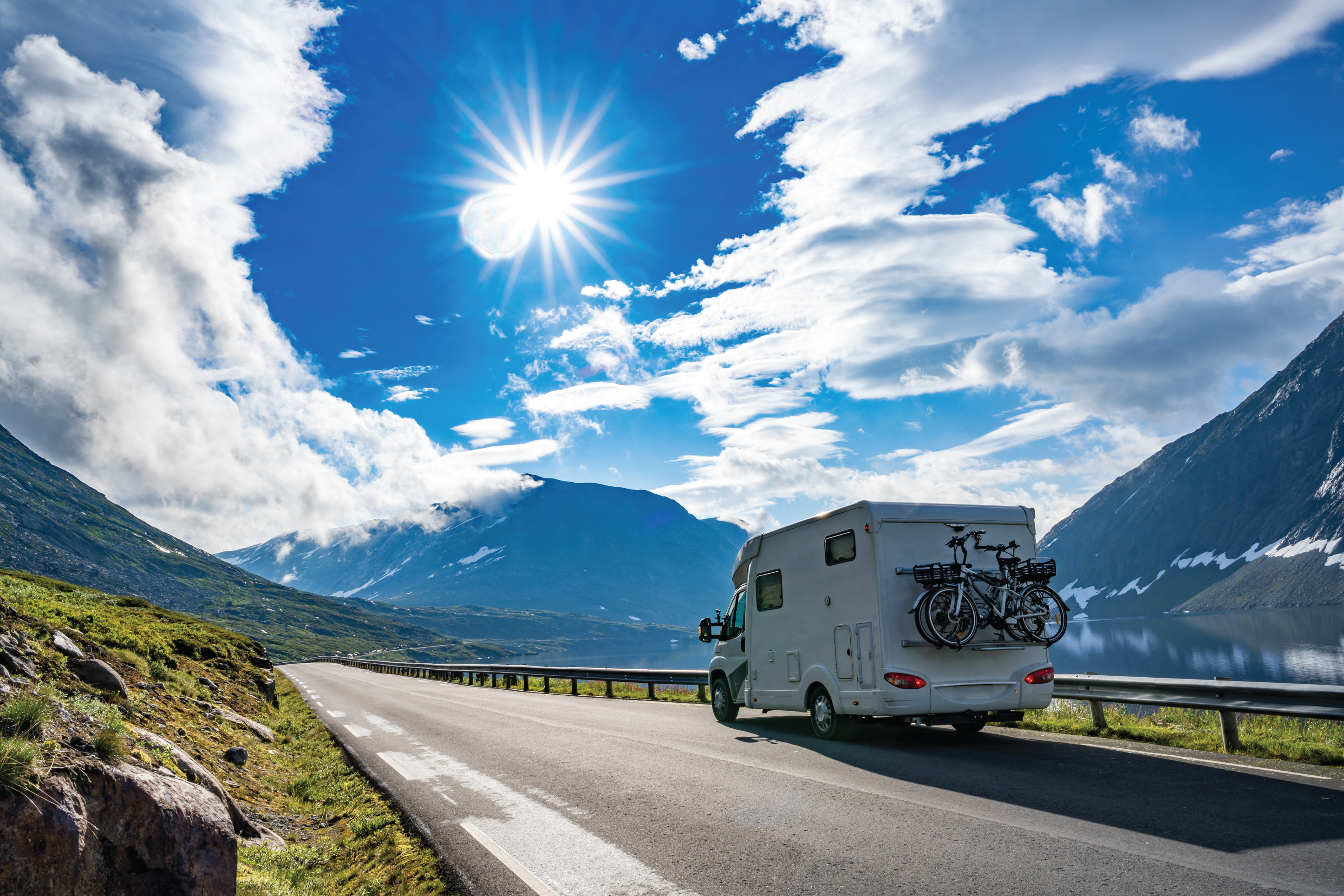an RV driving along the highway